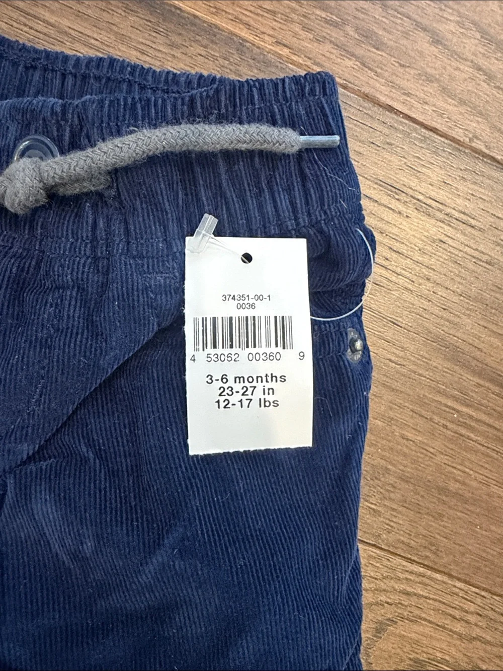 Baby Gap Navy Corduroy Pull-On Pants Size 3-6 Months NWT - C8-030